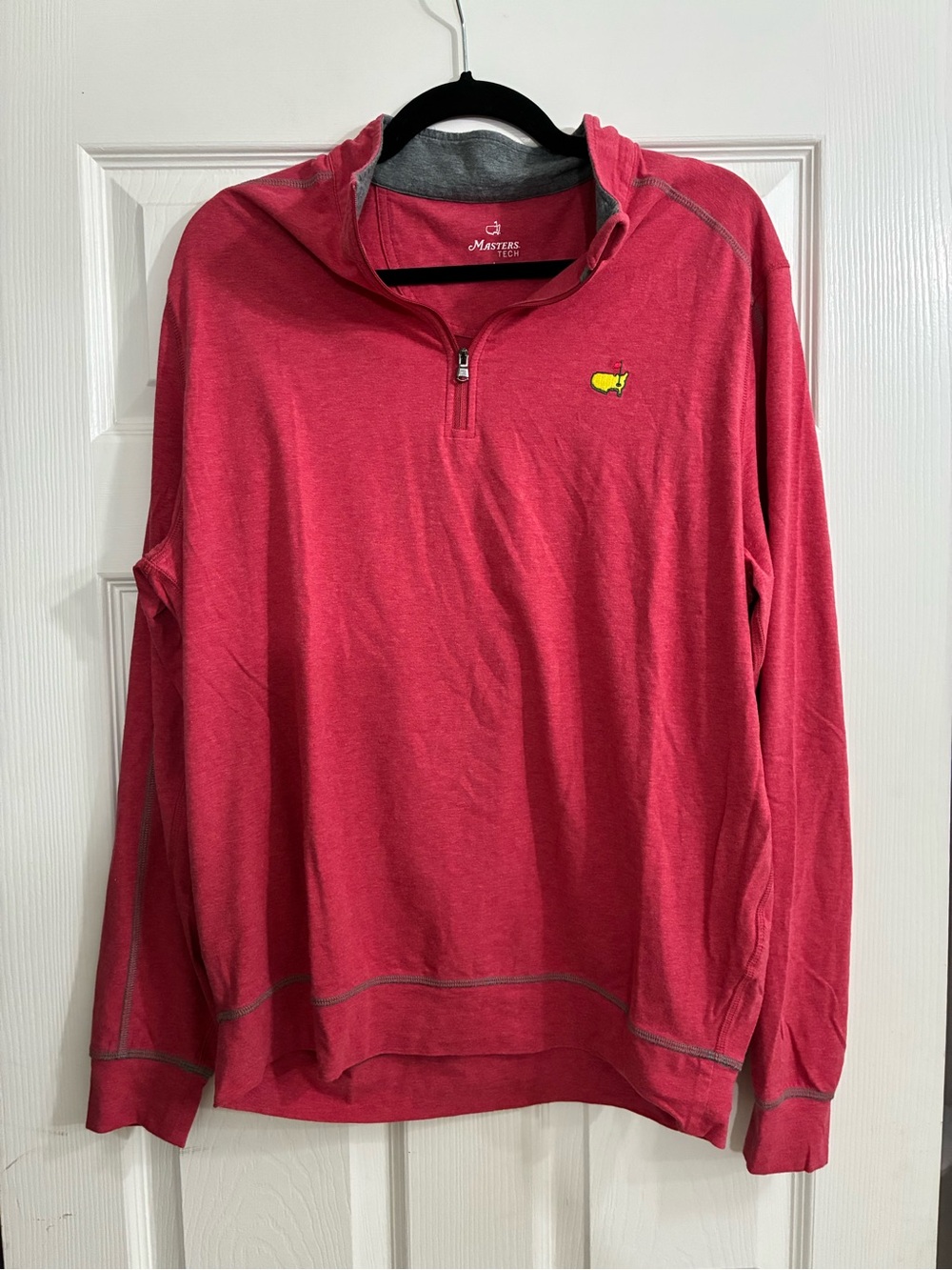 Masters Men's Heather Red Quarter-Zip Pullover with Yellow Logo